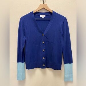 Summersalt Womens The Perfect Cashmere Cotton Cardigan Cobalt Size Small Classic